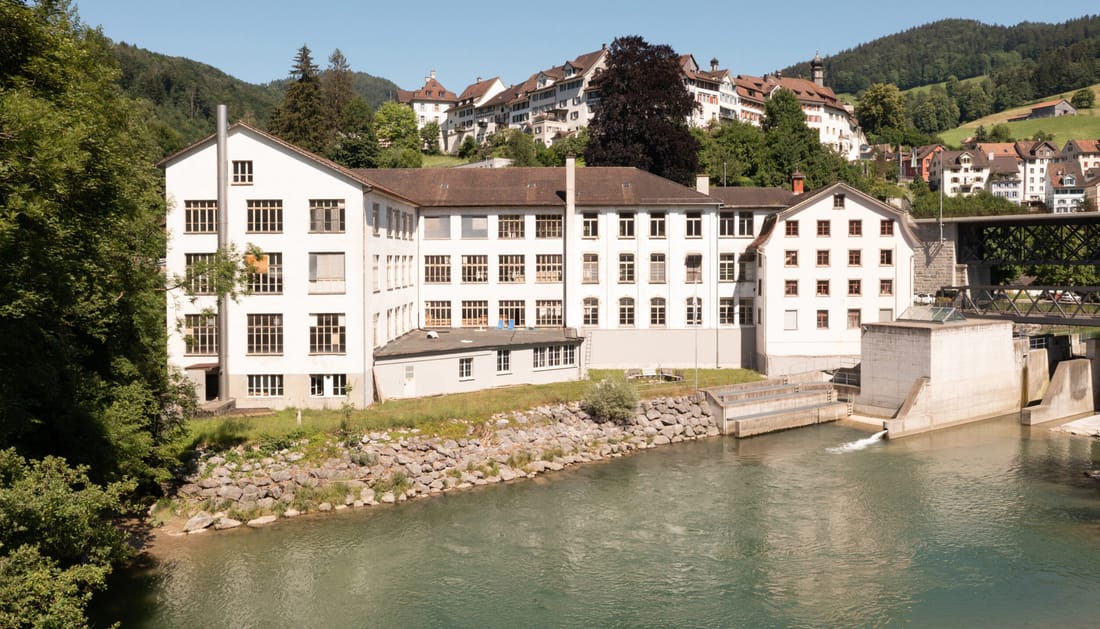 Das Stadtufer an der Thur — die ehemalige Textilfabrik